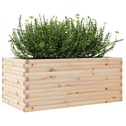 Градинска кашпа 110x60x45,5 см масивна борова дървесина