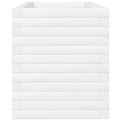 Градински сандък, бял, 90x40x45,5 см, масивна борова дървесина