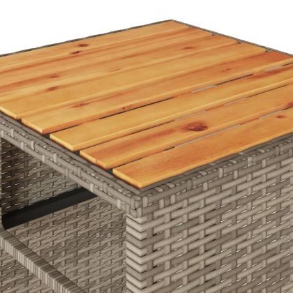 Бистро комплект с възглавници 3 части сив полиратан