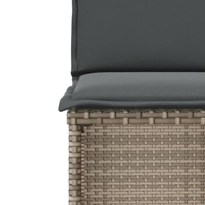 Бистро комплект с възглавници 3 части сив полиратан