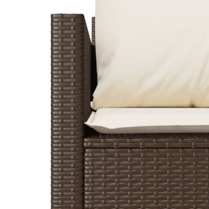 Бистро комплект с възглавници 3 части кафяв полиратан