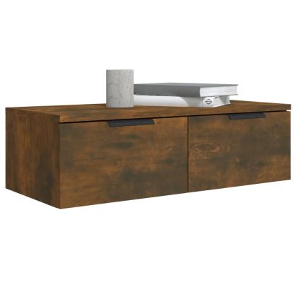 Стенни шкафове, 2 бр, опушен дъб, 68x30x20 см, инженерно дърво