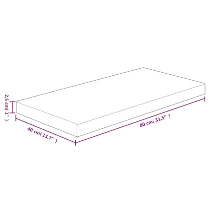 Плот за баня 80x40x2,5 см необработено масивно дърво