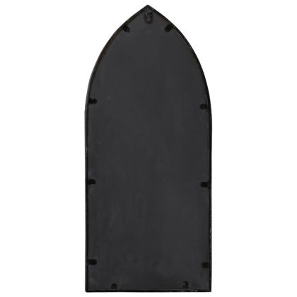 Градинско огледало черно 70x30 см желязо за външна употреба