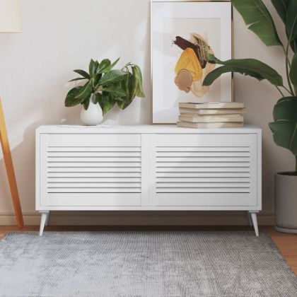 Врати за шкафове решетен дизайн 2 бр бял 39,5x59,4 см бор масив