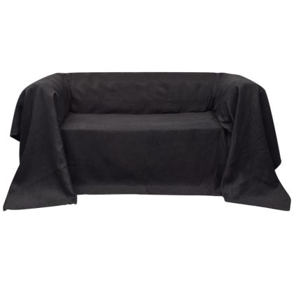 130895 Micro-suede Couch Slipcover Anthracite 140 x 210 cm