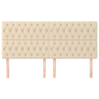 Табла за легло, кремава, 200x7x118/128 см, плат