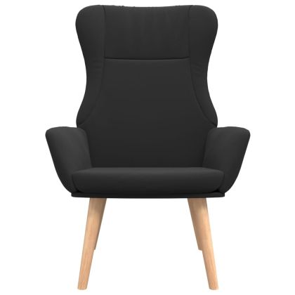 Релакс стол, черен, текстил