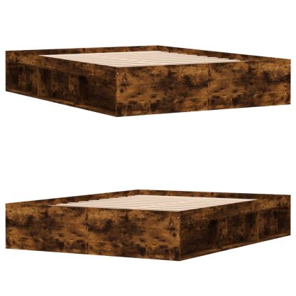 Рамка за легло, опушен дъб, 160x200 см