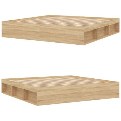 Рамка за легло, дъб сонома, 200x200 см