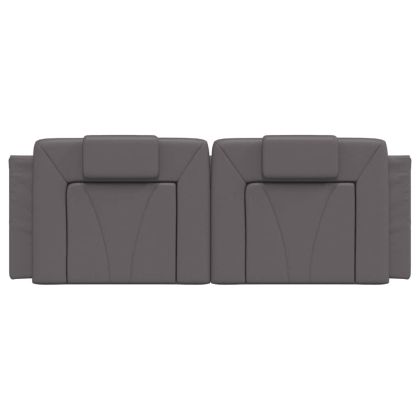 Мека табла за легло Viana, сива, 140 см, изкуствена кожа