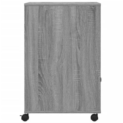 Стойка за принтер с колелца, сив сонома, 60x48x74 см