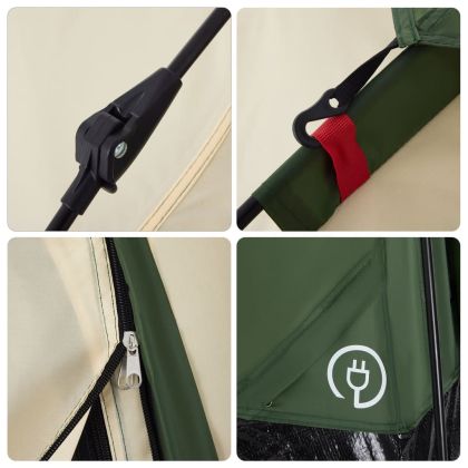 Къмпинг палатка, кабинна, 4-местна, зелена, бързо освобождаване