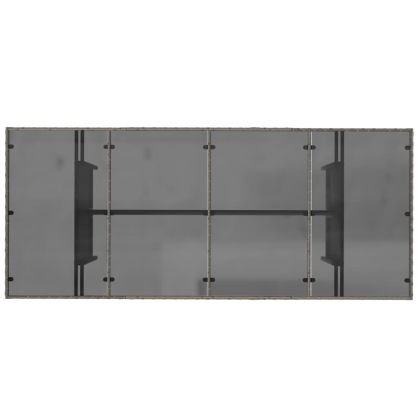 Градинска маса със стъклен плот черен 190x80x75 см полиратан