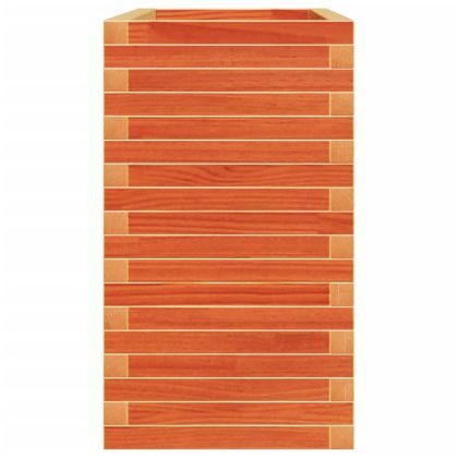 Градинска кашпа, восъчнокафява, 110x40x72см, борово дърво масив