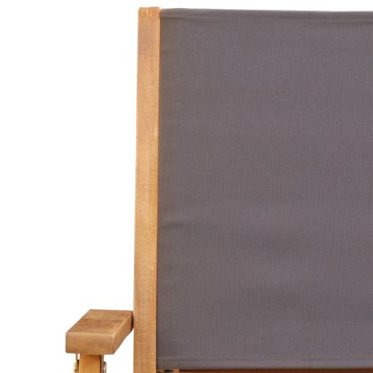 Бистро комплект, 3 части, антрацит, плат и дърво масив