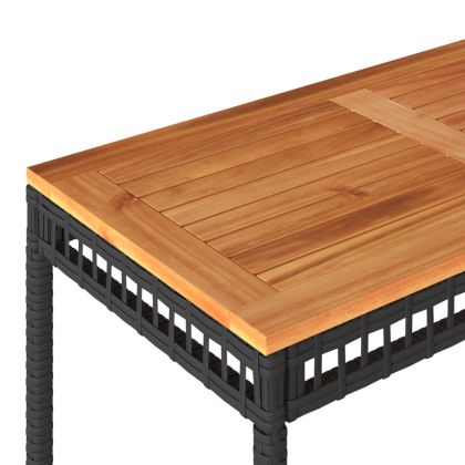 Градински лаундж комплект с възглавници 4 части черен полиратан