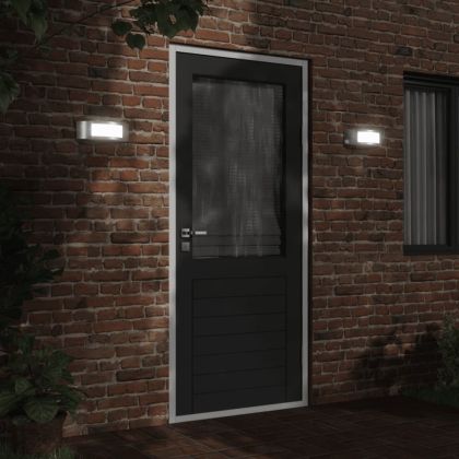 Външни стенни осветителни тела 2 бр сребрист неръждаема стомана