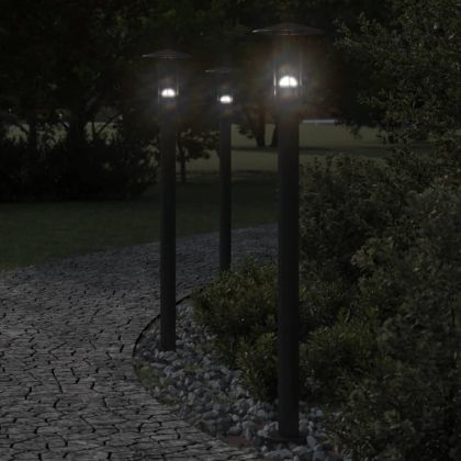 Външна подова лампа, сребриста, 100 см, неръждаема стомана