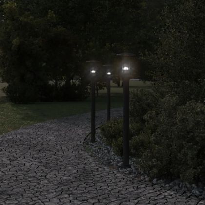 Външна подова лампа, сребриста, 100 см, неръждаема стомана