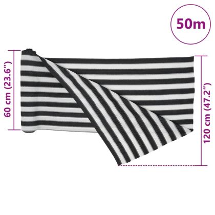 Засенчваща мрежа антрацит и бяло1,2x50 м HDPE 75 г/м²