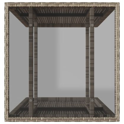 Бистро комплект с възглавници 3 части сив полиратан