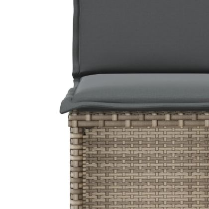 Бистро комплект с възглавници 3 части сив полиратан