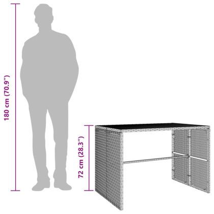 Градински комплект от 3 части с възглавници, кафяв, полиратан
