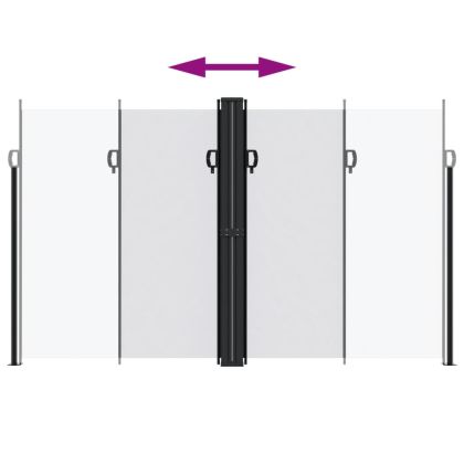 Прибираща се странична тента, бяла, 200x1200 см