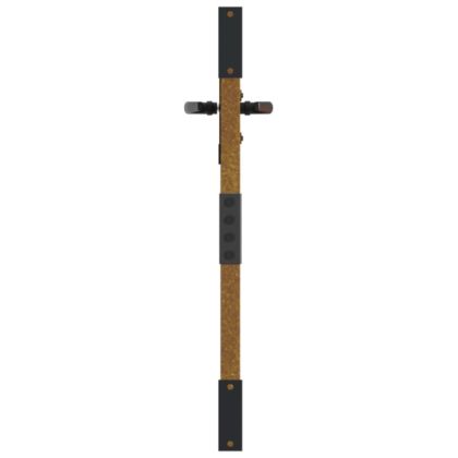 Градинска порта 85x75 см, кортенова стомана, дизайн с дърво