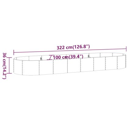 Градинска повдигната леха поцинкована стомана зелена