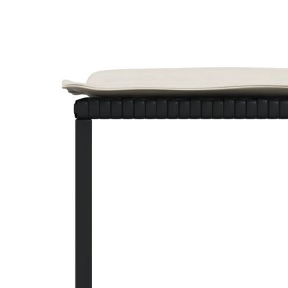 Градински комплект с възглавници 15 части полиратан черен