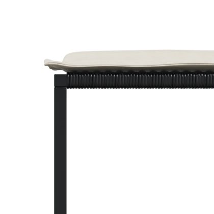 Градински комплект с възглавници 11 части полиратан черен