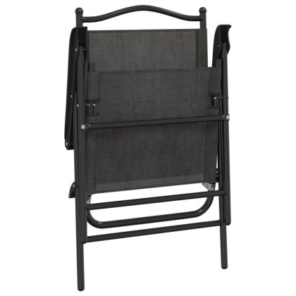 Сгъваеми градински столове 4 бр меланж сив стомана и текстилен