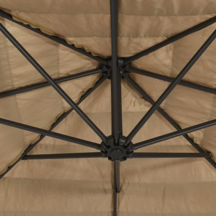 Градински чадър със стоманен прът, кафяв 268x268x226 см
