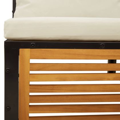 Градински комплект диван с възглавници, 3 части, акация масив