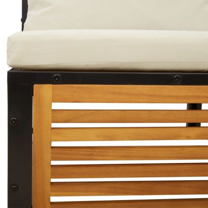 Градински комплект диван с възглавници, 8 части, акация масив