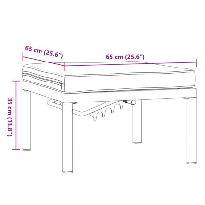 Градинска табуретка с възглавница, черна, алуминий