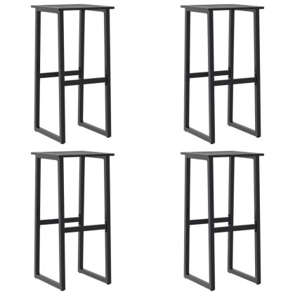Бар табуретки 4 бр черни 38x38x80 см прахово боядисана стомана