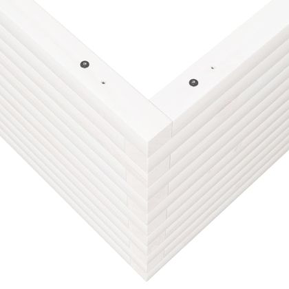 Градински сандък, бял, 100x100x46 см, масивна борова дървесина