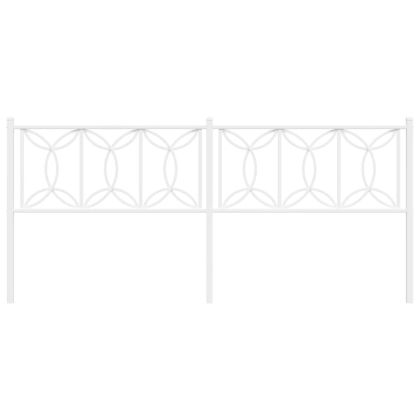 Метална резервна табла за легло, бяла, 193 см