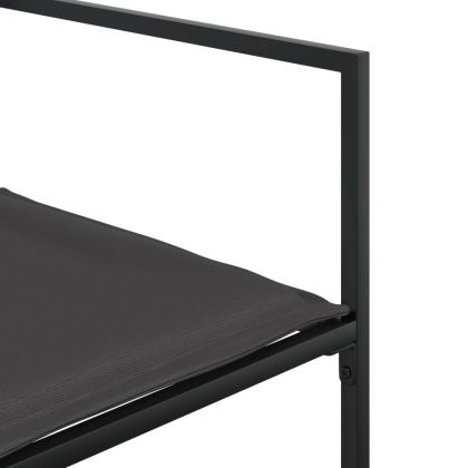 Градински комплект от 15 части, с възглавници, черен, текстилен