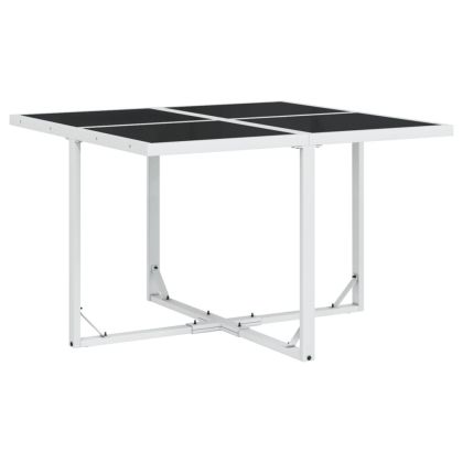 Градински комплект от 5 части, с възглавници, бял, текстилен