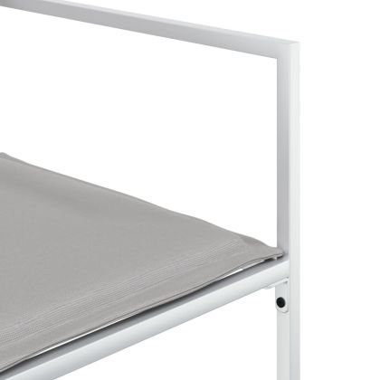 Градински комплект от 13 части, с възглавници, бял, текстилен