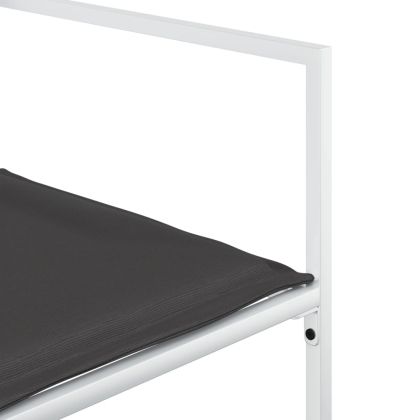 Градински комплект от 17 части, с възглавници, бял, текстилен