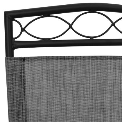 Сгъваеми градински столове 8 бр меланж сив стомана и текстилен