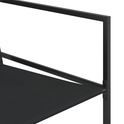 Градински трапезен комплект 7 части черен текстилен