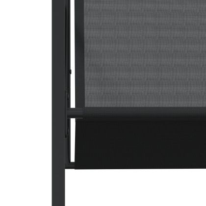 Градински трапезен комплект 7 части черен текстилен