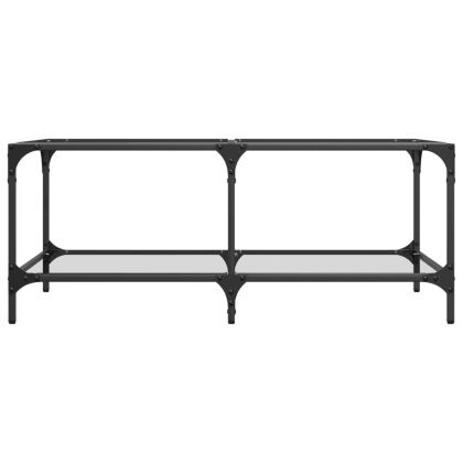 Маса за кафе с прозрачен стъклен плот 98,5x50x40 см стомана