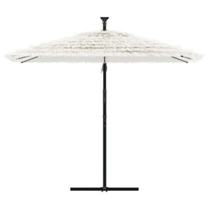 Градински чадър със стоманен прът, бял, 269x269x235 см